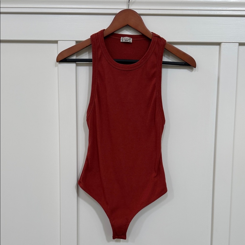 Free People Ribbed One-Piece Racer-back Bodysuit Sz XS